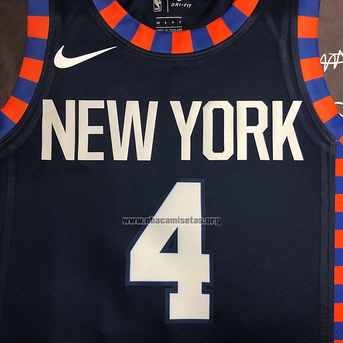 Camiseta New York Knicks Derrick Rose NO 4 Ciudad Edition 2019-20 Azul